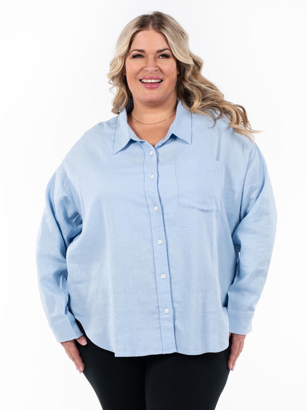 Sweetlegs linen button up shirt